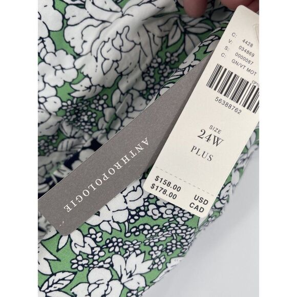 Anthropologie floral MINI DRESS Plus Size 24W 3X NWT $158 - Picture 6 of 8